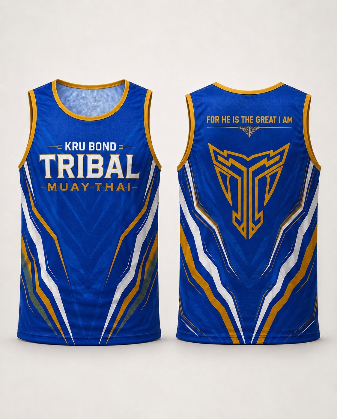 Tribal Training Singlet in Tribal blue and gold